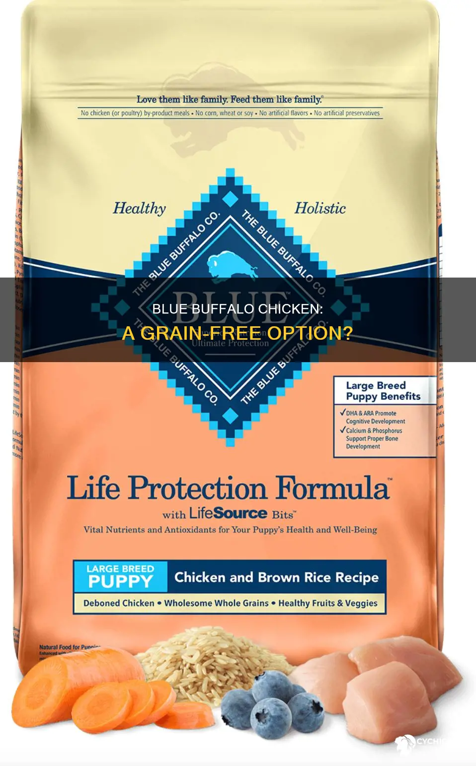 is blue buffalo chicken and brown rice grain free