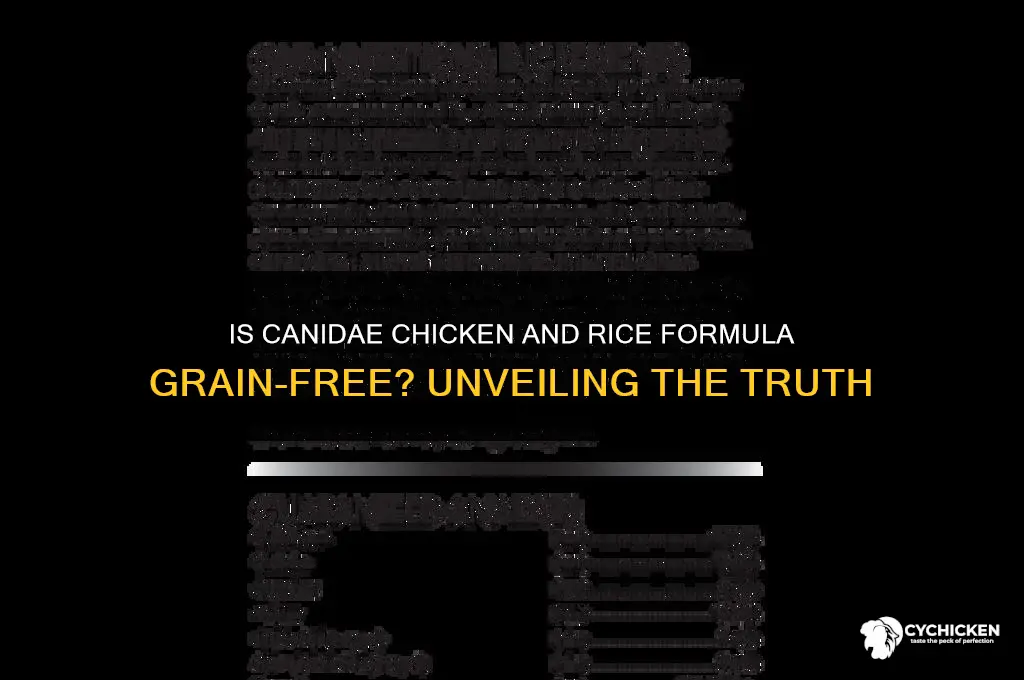 is canidae chicken and rice formula grain free