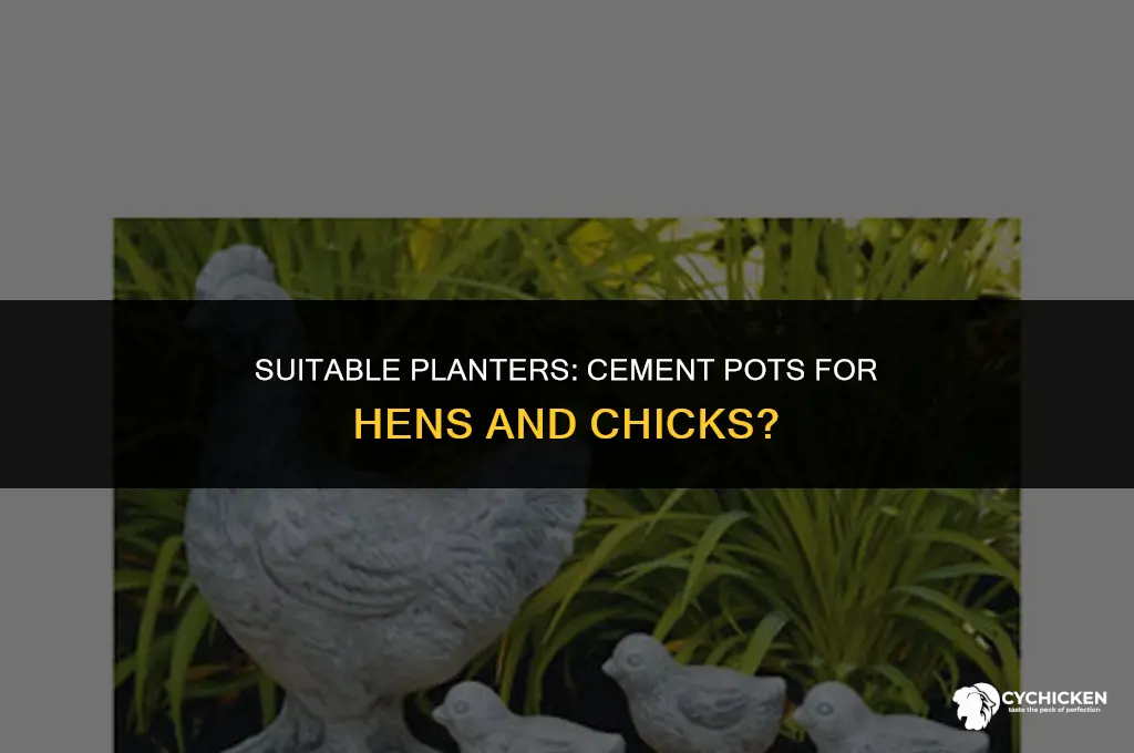 is cement pots ok for hens and chicks plants