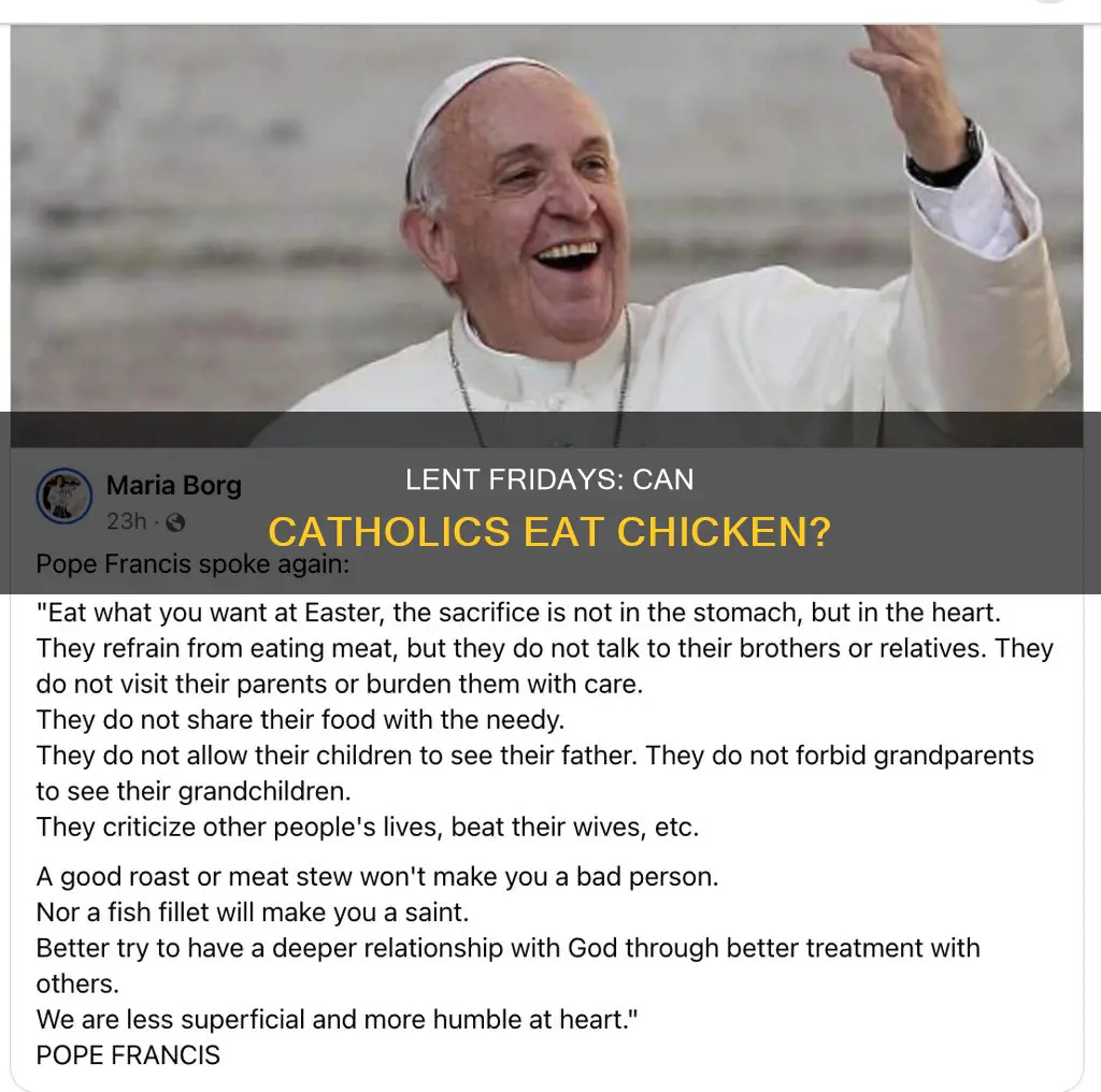 is chicken allowed under the catholic lent on friday
