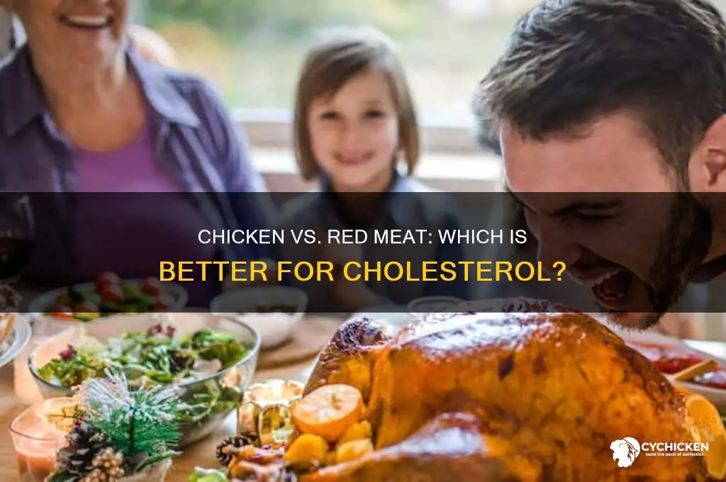 is chicken better than red meat for cholesterol