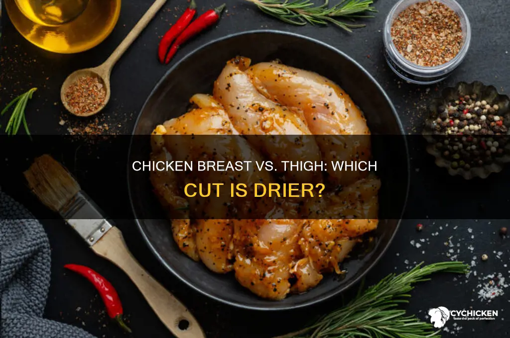 is chicken breast drier than thigh