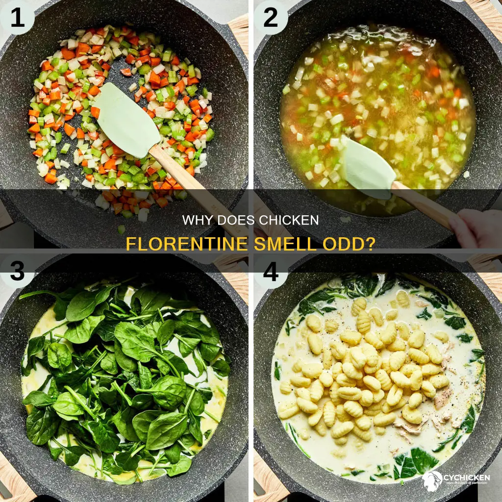 is chicken florentine chinese food why does it smell weird
