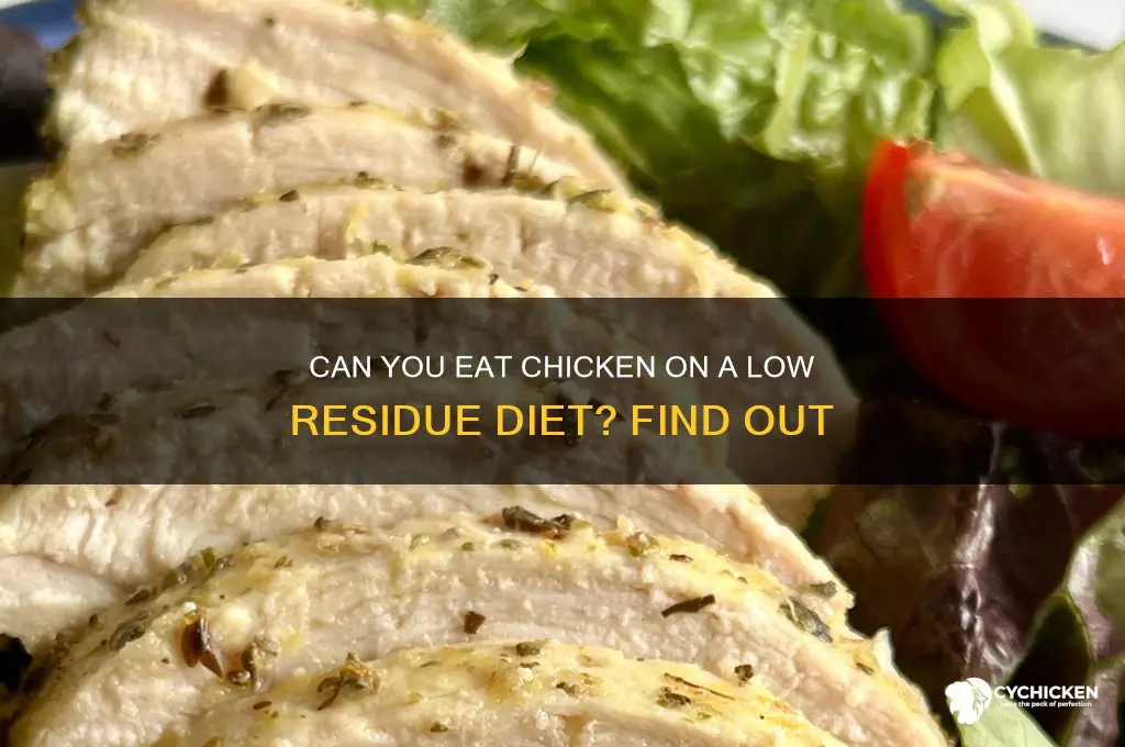 is chicken on a low residue diet