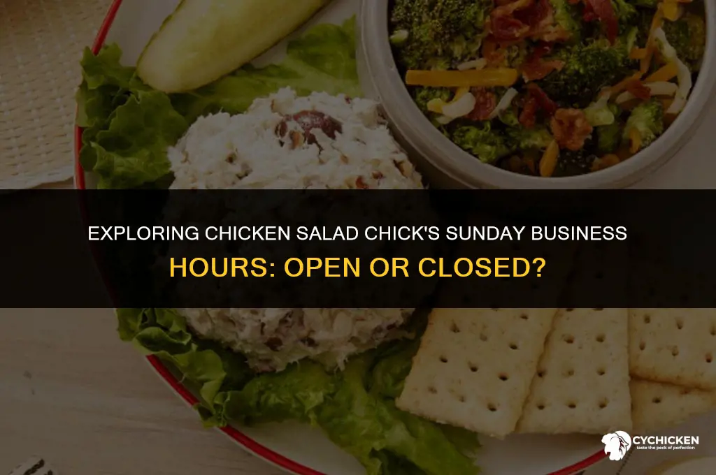 is chicken salad chick closed on sundays