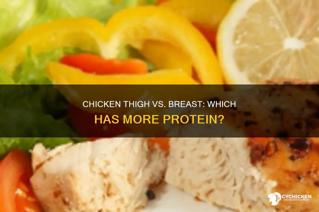 is chicken thigh or breast higher in protein