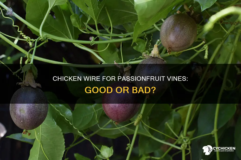 is chicken wire ok to grow passionfruit vines on