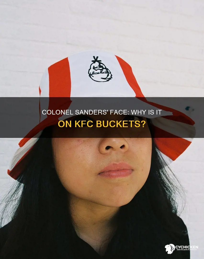 is colonel sanders facial on a bucket of chicken