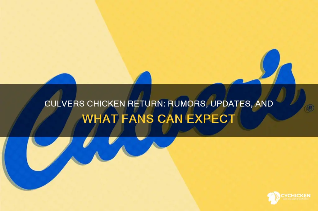 is culvers going to bring back chicken