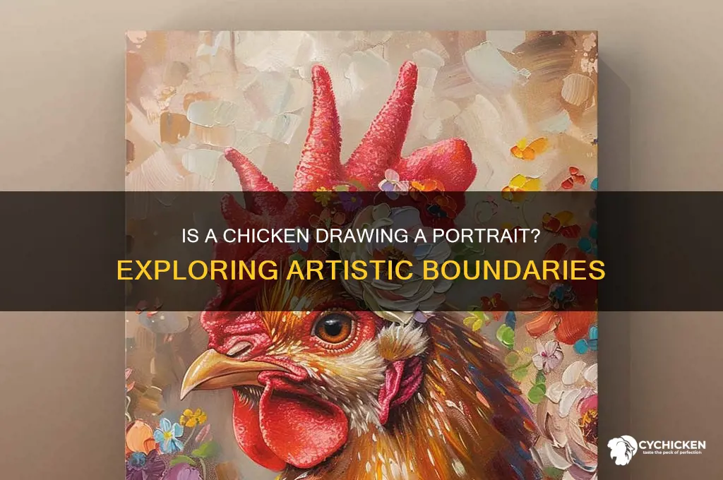 is drawing of a chicken a portrait