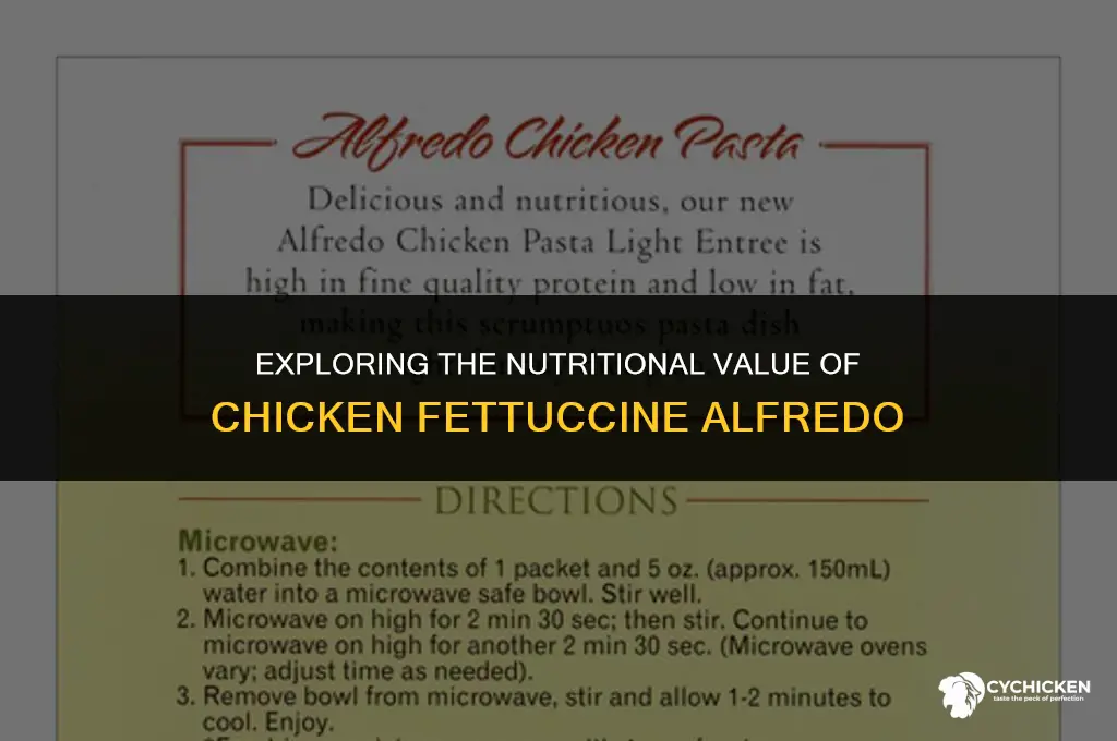 is fettuccine alfredo with chicken healthy