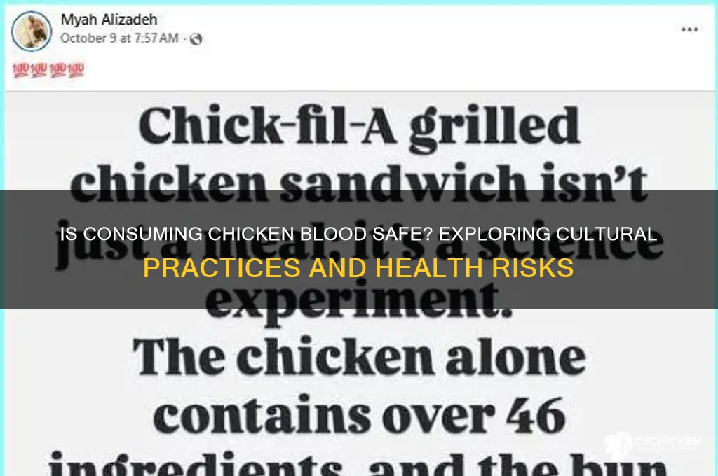 is it ok to consume chicken blood