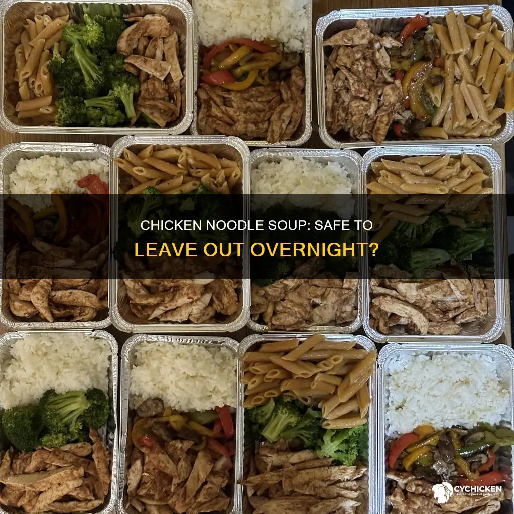 is it ok to leave chicken noodel out over night