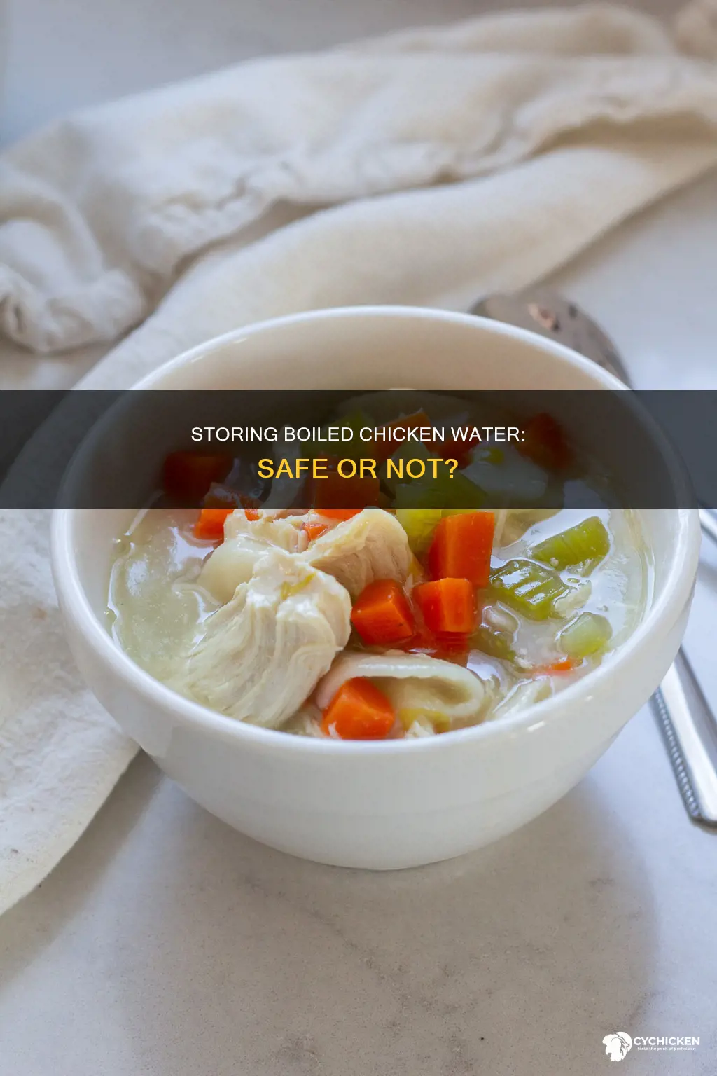 is it ok to store the water from boiling chicken