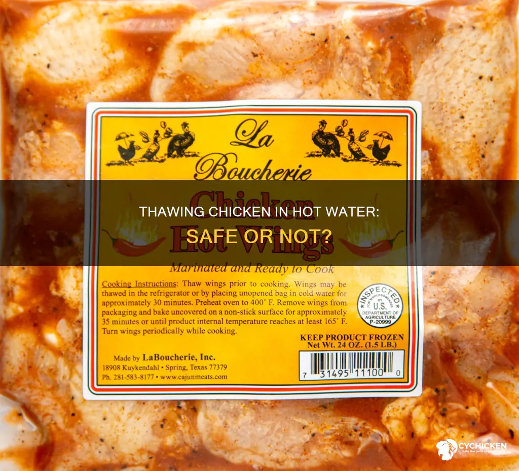 is it okay to thaw chicken in hot water