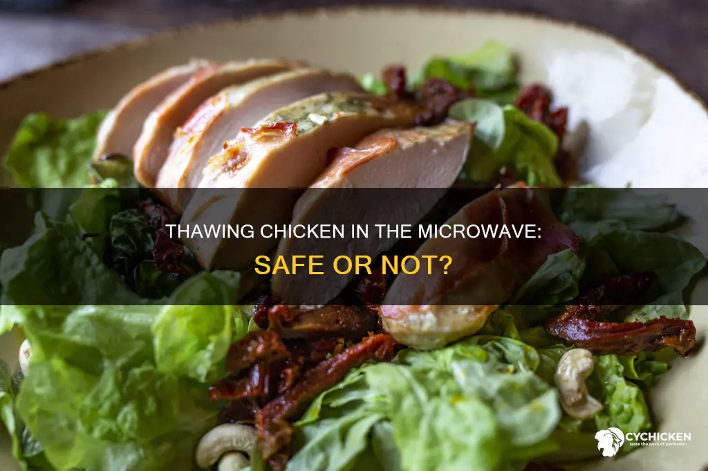 is it okay to thaw chicken in the microwave