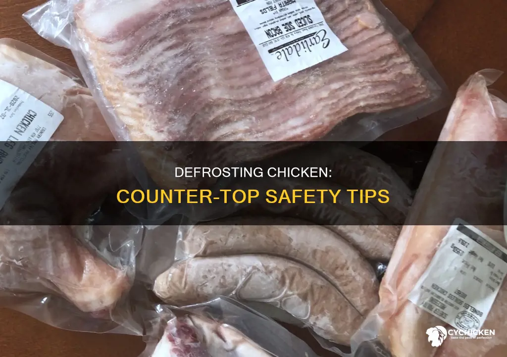is it safe to defrost chicken on a countet top