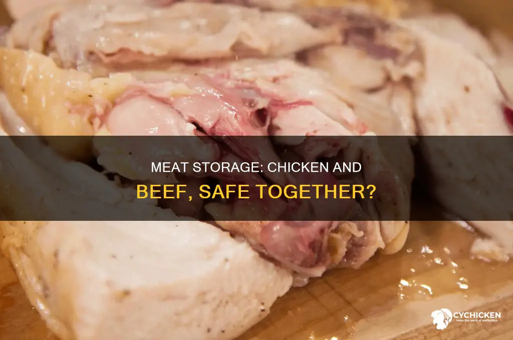 is it safe to store beef and chicken together