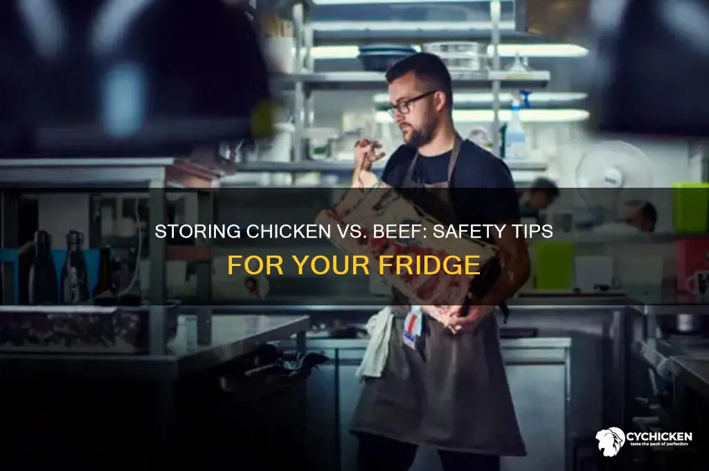 is it safe to store chicken over beef