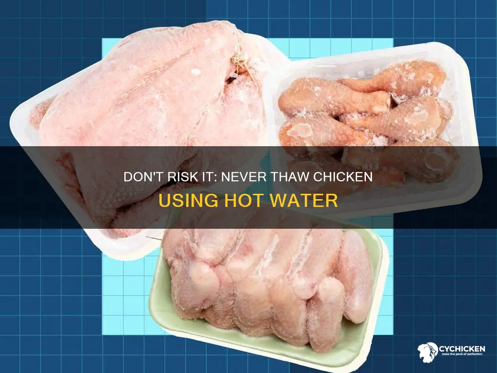 is it safe to unthaw chicken in hot water