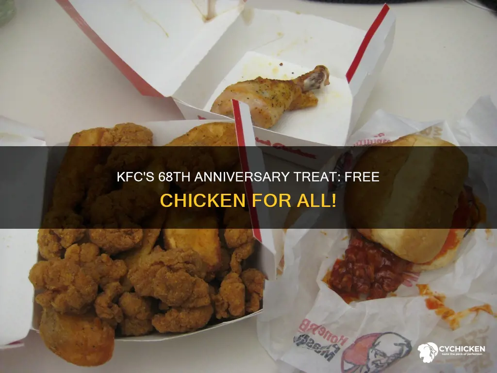 is kfc giving away free chicken for their 68th anniversary