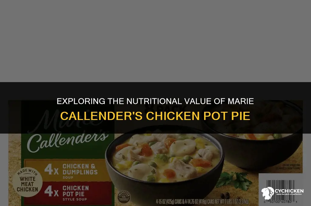 is marie callender chicken pot pie healthy