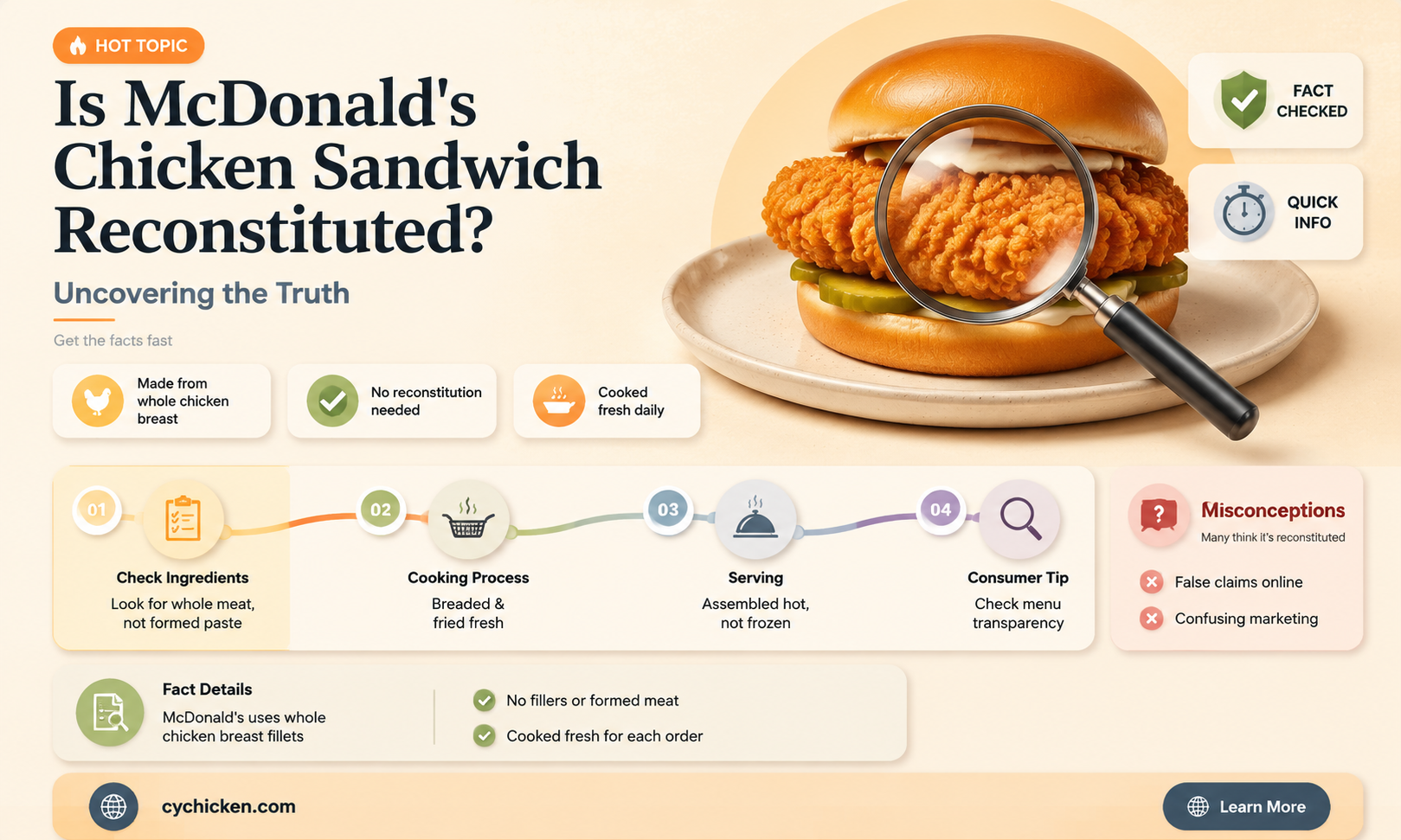 are mcdonalds chicken sandwich reconstituted