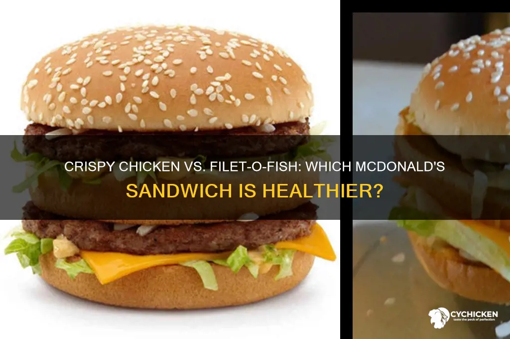 is mcdonalds crispy chicken sandwich healthier than mcfish