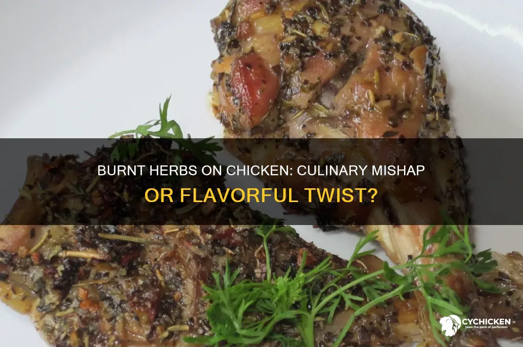 is ok if herbs burn on chicken