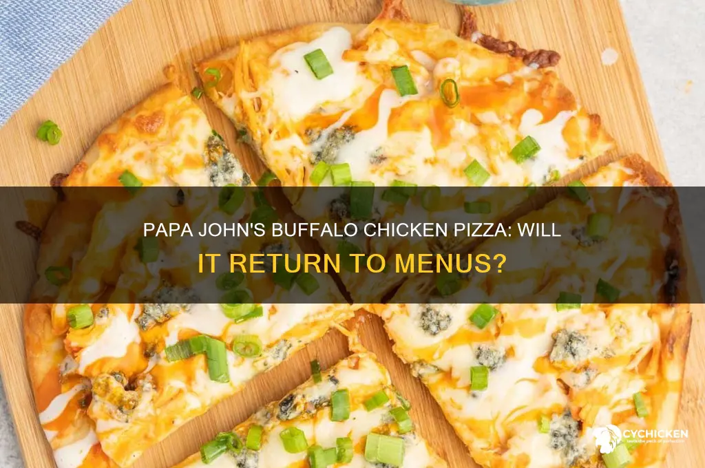 is papa johbs buffalo chicken pizza coming back