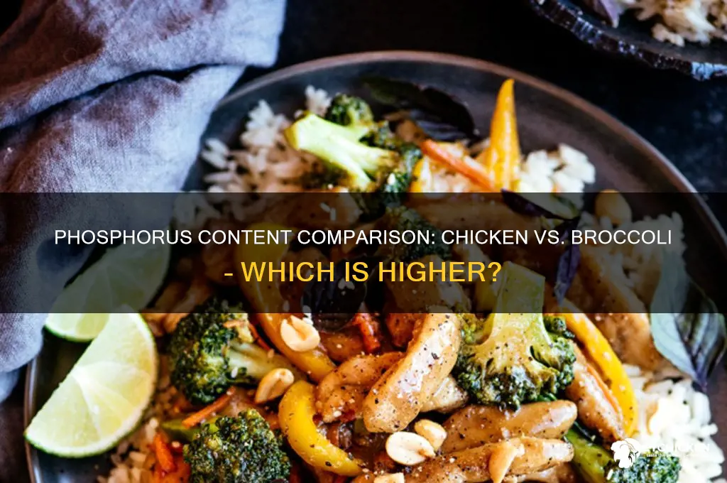 is phospohorus high in chicken or brocolli