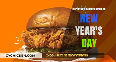 Popeye's Chicken: New Year's Day Opening Hours