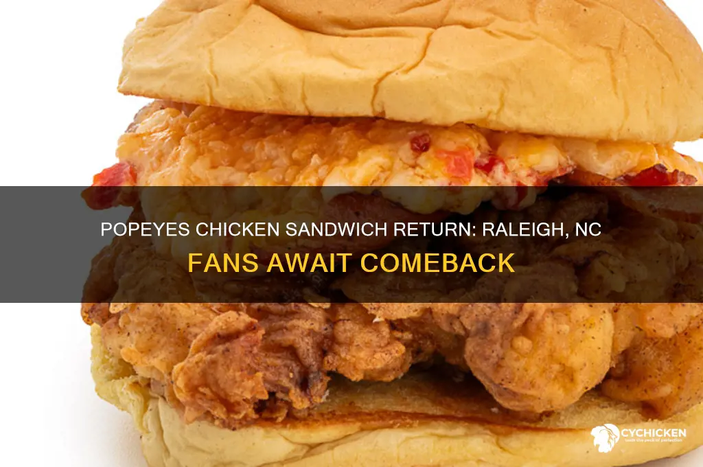 is popeyes chicken sandwich coming back in raleigh nc