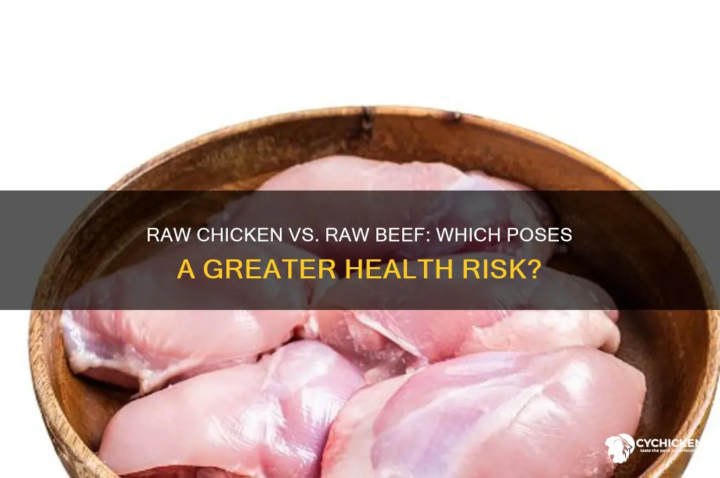 is raw chicken or raw beef more dangerous