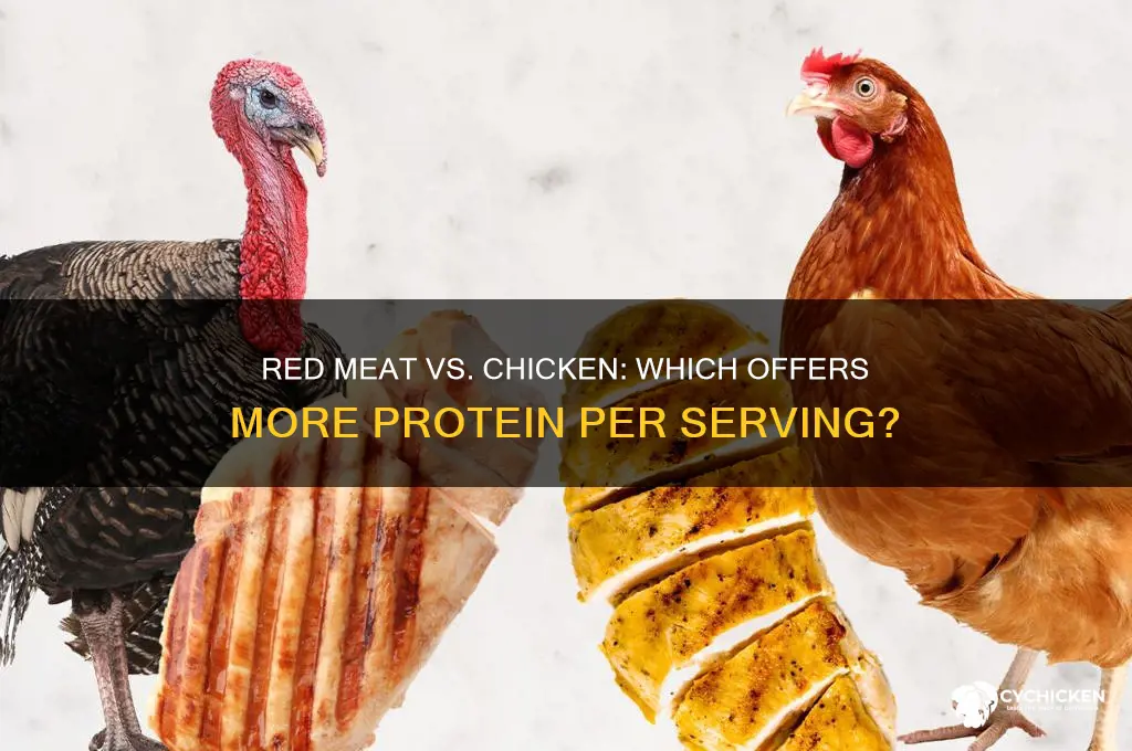 is red meat high in protein than chicken