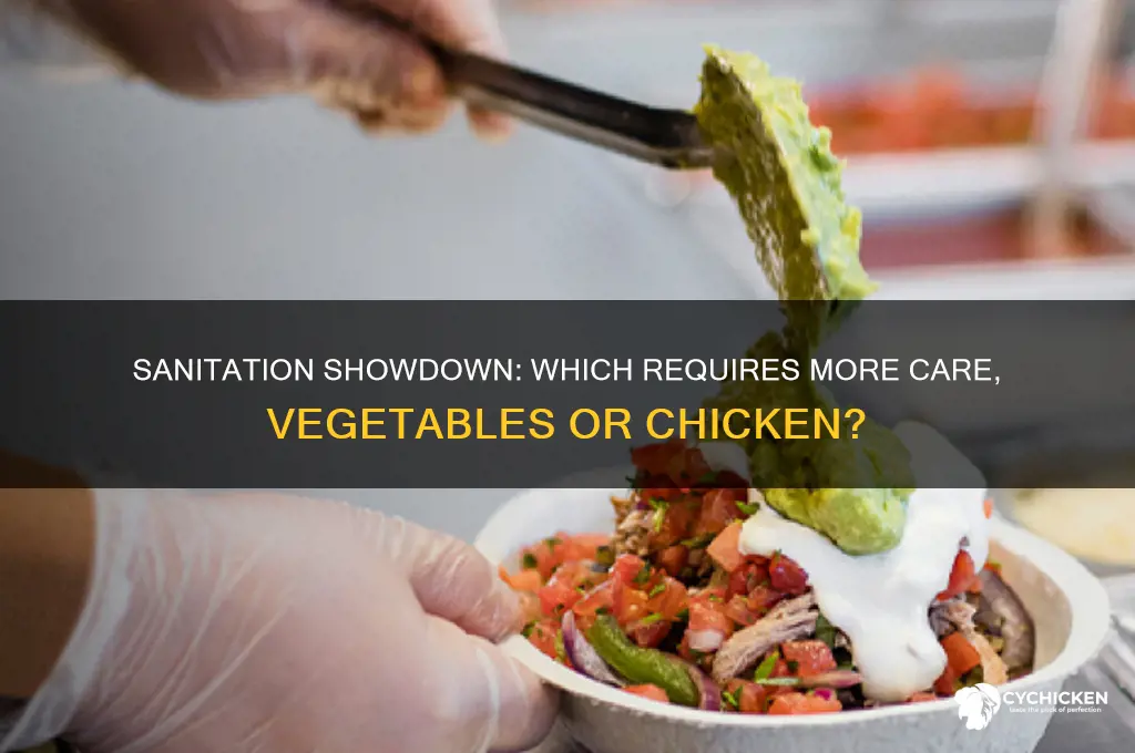 is sanation more important for vegatables or chicken