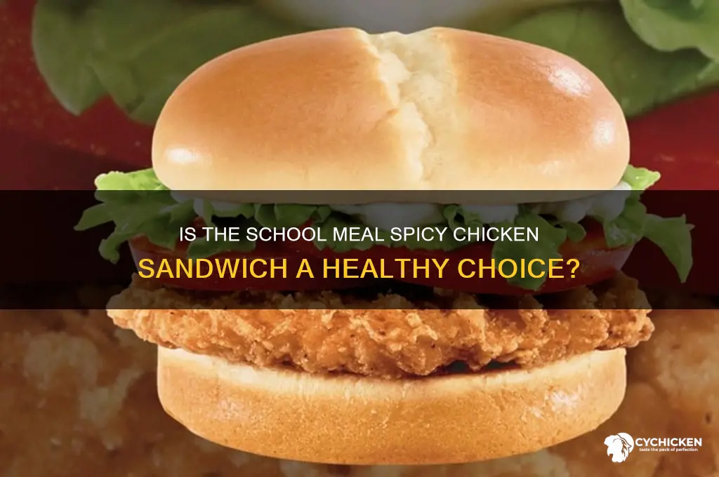 is school meal spicy chicken sandwich healthy
