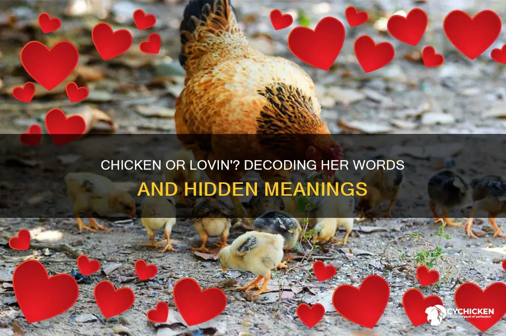is she talking about chicken or lovin