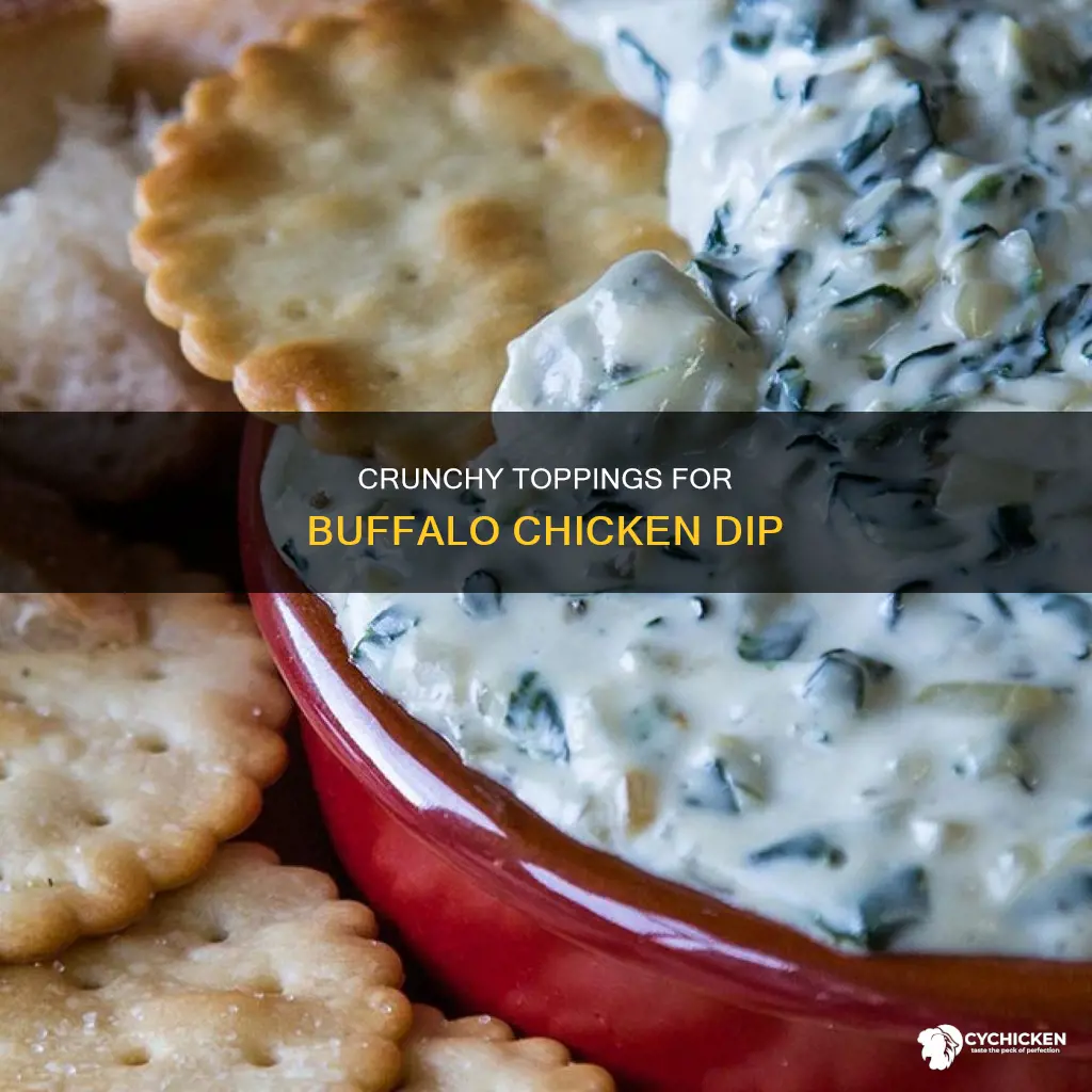 is sprinkled on top of the buffalo chicken dip