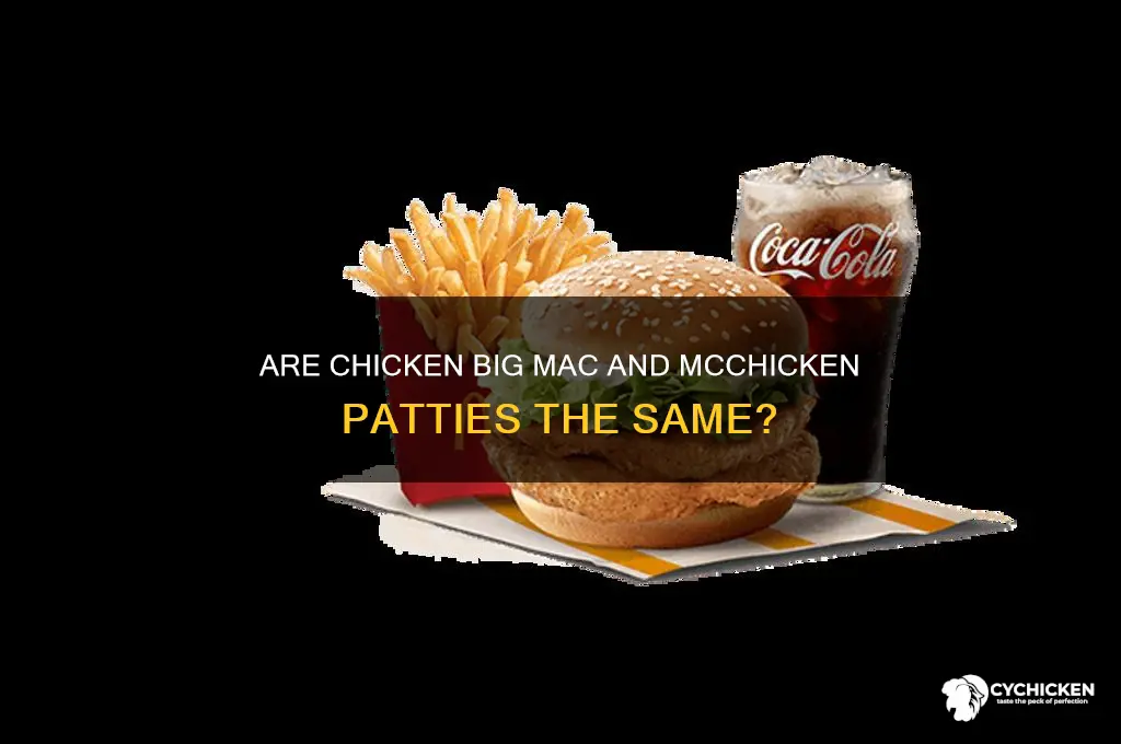 is the chicken big mac mcchicken patties