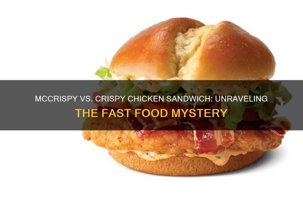 is the mccrispy the same as the crispy chicken sandwich