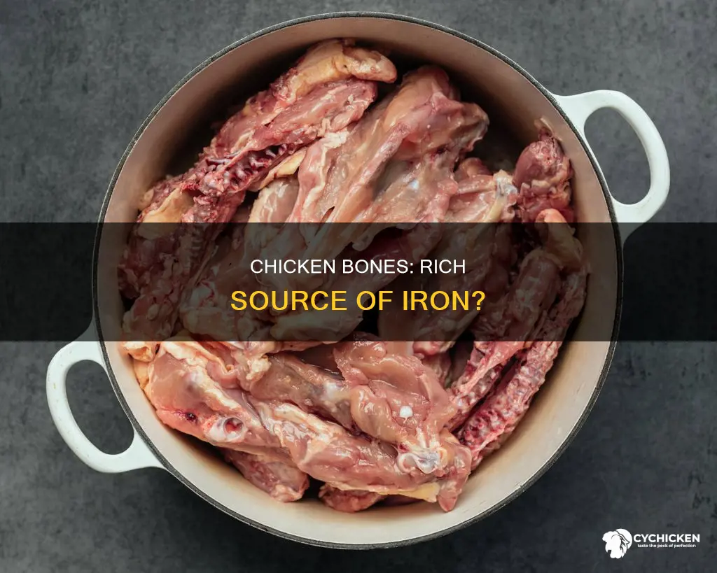 is there a lot of iron inside a chicken bone
