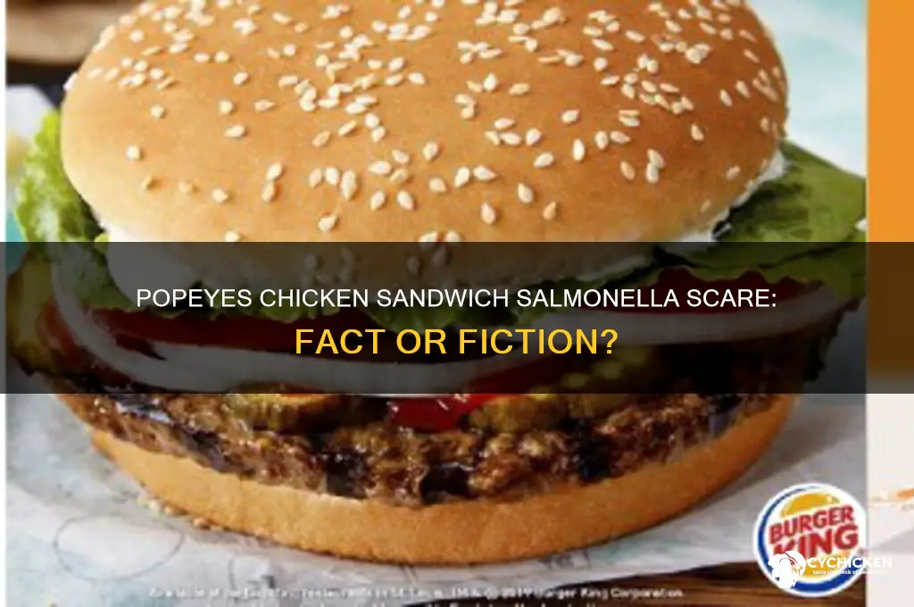 is there any salmonella connected to popeyes new chicken sandwich