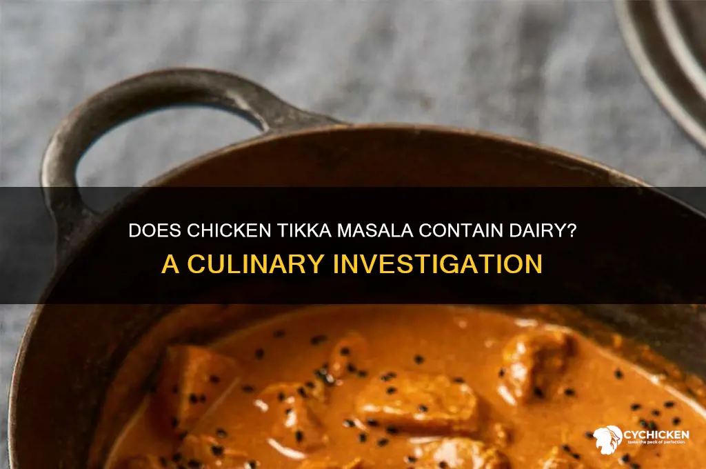 is there dairy in chicken tikka masala