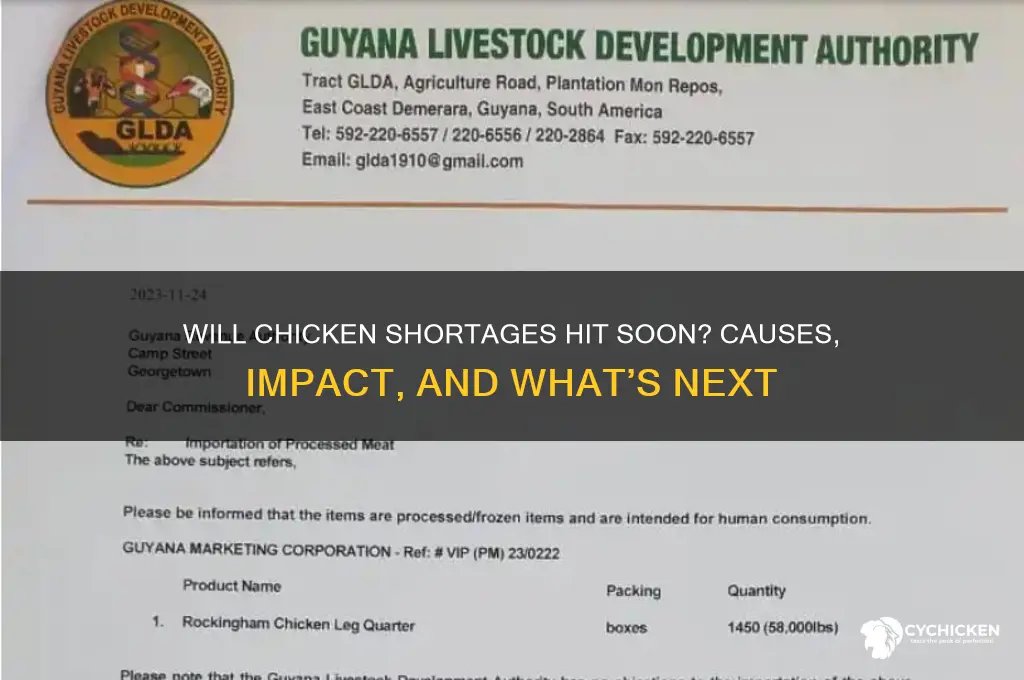 is there going to be a chicken shortage