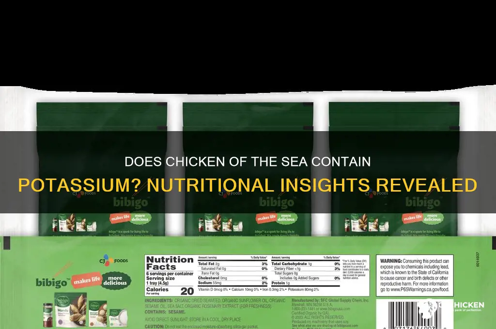 is there potassium in chicken of the sea
