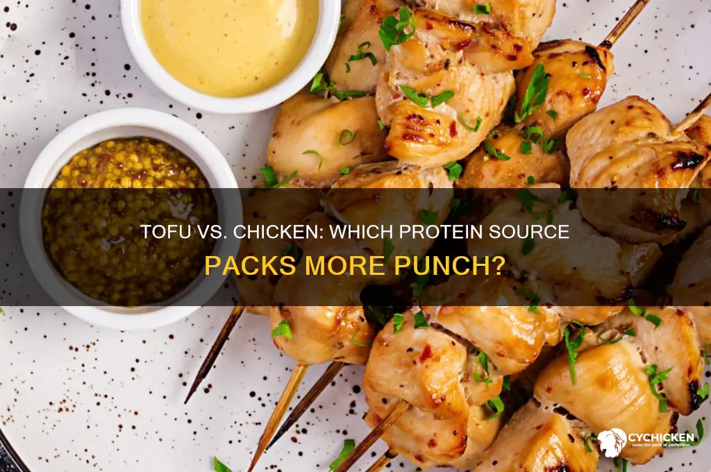 is tofu high in protein than chicken