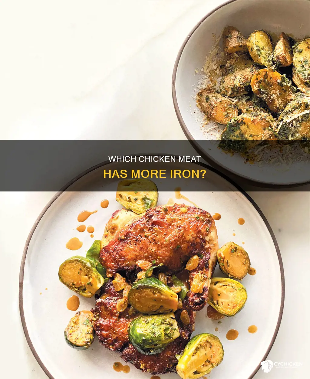 is white or dark chicken meat higher in iron