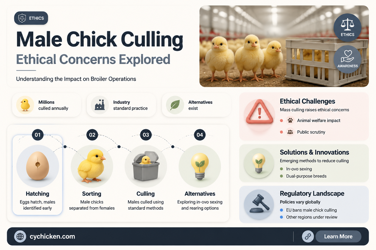 are male chicks destroyed in broiler operations
