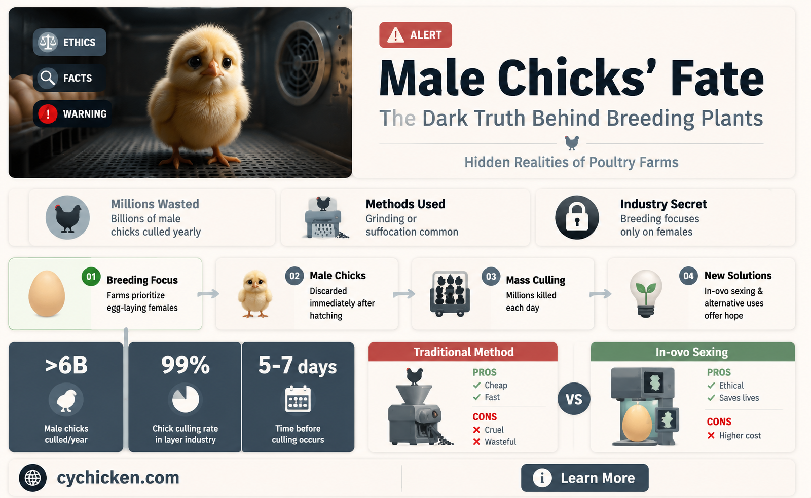 are male chicks killed at breeding plants